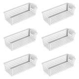 Maxbell 6Pcs Storage Baskets Large Capacity Storage Box for Clothes Cosmetics Closet White