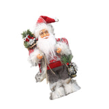 Maxbell Santa Claus Figurine Cute Santa Doll for Indoor Outdoor Festival Celebration Red