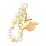 Maxbell Cute Beaded Keychain Creative Multifunction Portable Keyring for Women Girls Pudding Dog