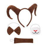Maxbell Antelope Horns Headband Unique Hair Band for Carnival Masquerade Theme Party Brown