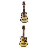 Maxbell 2pcs Vintage Dollhouse Miniature Wooden Classical Guitar Instrument 1/12 Scale
