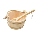 Wood Sauna Bucket and Ladle with Handle Sauna Accessories for Bath Hotel SPA