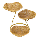 Maxbell Fruit Basket 3 Tiered Imitation Rattan Lightweight Versatile Stand Organizer