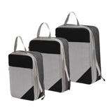 Maxbell 3Pcs Compression Packing Cubes Compression Storage Bags for Vacation Outdoor Black