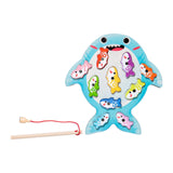 Maxbell Wooden Toys Fishing Game Color Sorting Montessori for Kids Baby Party Favors Shark