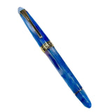 Maxbell Piston Fountain Pen Ef0.5mm Acrylic Piston Filling Pen for Signatures Writing blue
