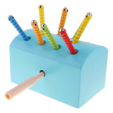 Wooden Magnetic Catch Insect Game Toys Kid Montessori Educational Toy Blue