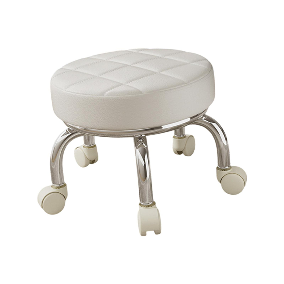 Maxbell 360° Rotating Roller Stool Lazy Housework Stool for Living Room Home Offic White