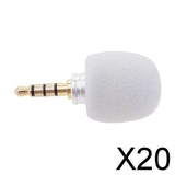 Maxbell 20xMini Plug in Vocal Instrument Condenser Microphone 3.5mm Standard Plug White