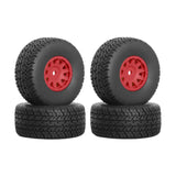 Maxbell 4Pcs RC Car Wheels and Tires Easy to Install for Ara550116 1/14 RC Car Model Red