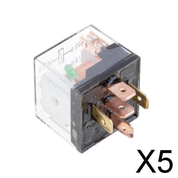 Maxbell 5x24V 80A 5-Pin Automotive Waterproof Relay Electrical Connector Clear