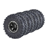 Maxbell 4Pcs 1.0 inch Wheel Tires Set RC Crawler Car Tires for SCX24 1/24 RC Crawler Black