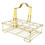 Maxbell Water Bottle Carrier 12 Bottles Capacity Basket for Restaurant Bike Catering Gold