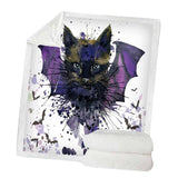 Maxbell Soft Comfortable Digital Printing Flannel Blanket Sofa Throw  Bat