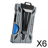 Maxbell 6xAluminum Alloy Slim Wallet Credit Card Holder Case Money Clip for Men Gray