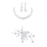 Maxbell Bridal Wedding Prom Crystal Rhinestone Necklace & Earring + Hair Comb Tiara Set