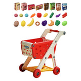 Maxbell Kids Shopping Cart Trolley Set with Pretend Play Accessory Desk Storage Toys Red