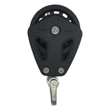 Maxbell Cable Pulley Wheel Single Swivel Block for Sailing Vessels Fitness Equipment Black