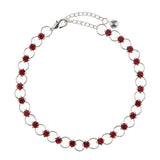 Maxbell 26.5cm Fashion Multi Color Bohemian Silver Plated Crystal Anklet Chain Red - Aladdin Shoppers