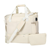 Maxbell Sports Gym Bag Luggage Handbag Travel Duffle Bag for Travel Camping Exercise White