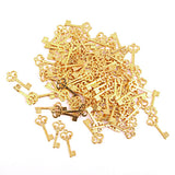 Maxbell 4x100PCs Gift Metal Charm Pendants Hollow Key Golden Alloy Charms 22mmx10mm