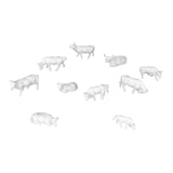 Maxbell 10x 1/87 Scale Cow Model Dioramas Architectural Resin Mini Cows Fairy Garden