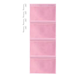 Maxbell Hanging Mesh Bags with 4 Metal Hooks for Baby Plush Toys Kids Storage Pink