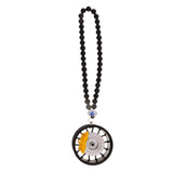 Maxbell Car Ornament Pendant Metal Wheel Hub Auto Interior Hanging Decoration Black