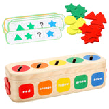 Wooden Shape Color Sorting Toy Colors Matching Board for 3 4 5 Kids Boy Girls