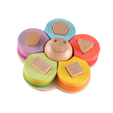 Maxbell Matching Puzzle Stacker Wood Shape Stacking Toy for Boy Girls Birthday Gifts style B