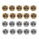 Maxbell 20 Pieces Metal Owl DIY Bracelet Connector Spacer Charm Beads Silver & Gold