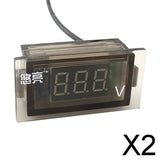 Maxbell 2xMini Green LED Digital Voltage Meter Voltmeter Panel DC 12 to 24V Waterproof