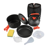 Maxbell Camping Cookware with Mesh Bag Portable for Fishing Outdoor Cooking Barbecue Orange Handle