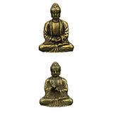 Maxbell 2pCS Brass Mini Antique Sakyamuni Buddha Statue Ornaments Meditation Seated