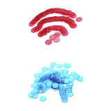 Maxbell 1.9CM Clear Red & Blue Count Bingo Chips Markers Game Cards Kids Party