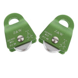 Maxbell Maxbell 2pcs 20KN Rock Climbing Aluminium General Purpose Pulley for 12mm Rope Green