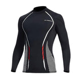 Maxbell Soft Men Swimsuit Tops Long Sleeve Swim Shirt Rashguard for Snorkeling Black L