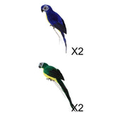 Maxbell 2x Handmade Parrot Garden Statue Macaw Figurines Landscape Ornament Props