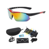 Maxbell Cycling Glasses Comfortable Eyewear Riding Glasses for Hiking Riding Outdoor Black and Red