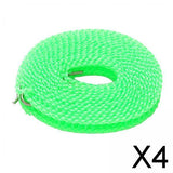 Maxbell 4xClothesline Stretchy Portable Laundry Cord for Garden Camping Accessories RV green 500cm
