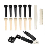 Maxbell 12Pcs Guitar Bridge Pins Portable Bridge Extractor Tool for Classical Guitar