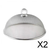 Maxbell 2xMetal Mesh Food Cover Plate Serving Cover for Outdoor Party Camping Diameter 28cm