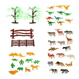 Maxbell Maxbell 68pcs Plastic Wild Animals Farm Yard Model Figure Kit