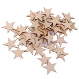 Maxbell 6x50/25/10pcs Wood Stars Craft Scrapbooking Embellishment 50pcs 40mm