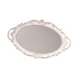 Maxbell Ornate Mirror Vanity Tray Storage Organizer Jewelry Trinket Cabinet Home White