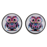 Maxbell 1 Pair Acrylic Ear Plug Expander Flesh Tunnel Stretcher Multicolor Owl 22mm - Aladdin Shoppers