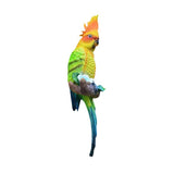 Maxbell Parrot Figurine Bird Statue Tree Ornament for Farmhouse Decor 3.9x5.1x15inch Left Side
