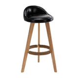 Maxbell Height Barstool Non Slip Modern Counter Stool for Bar Tables Pub Dining Room Black PU leather