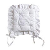 Maxbell Ruffle Chair Cushion Elegant Ruffled Chair Pad for Kitchen Farmhouse Country White