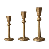 Maxbell 3Pcs Pillar Candle Holders Elegant Metal for Wedding Dining Room Living Room Gold